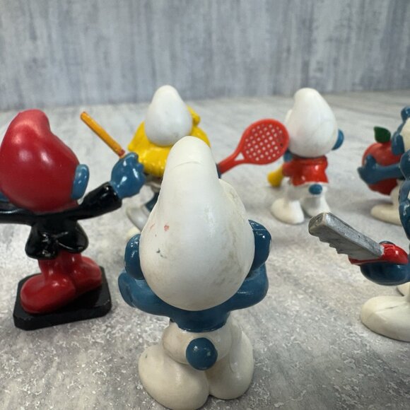 Schleich Smurf Lot of 6 Smurf Figures Vintage Peyo USED 70 80s Teacher Smurfette - Picture 9 of 16